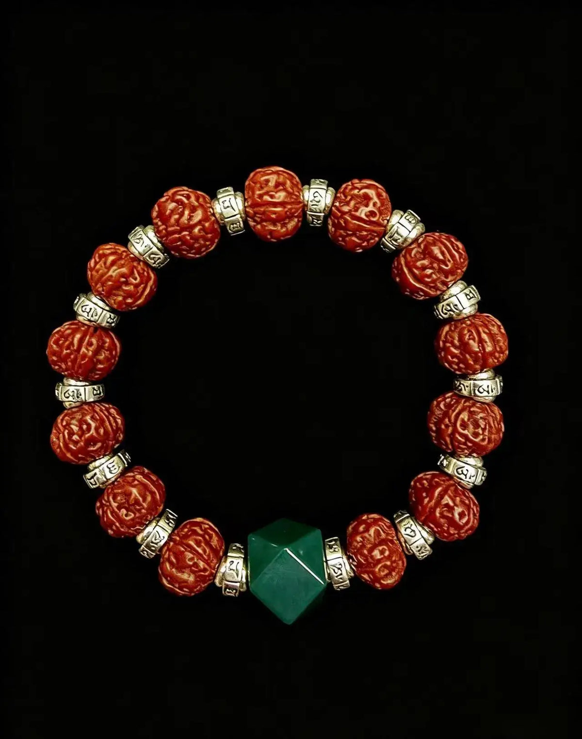 Vajra Bodhi Seed Bracelet with Antique Silver