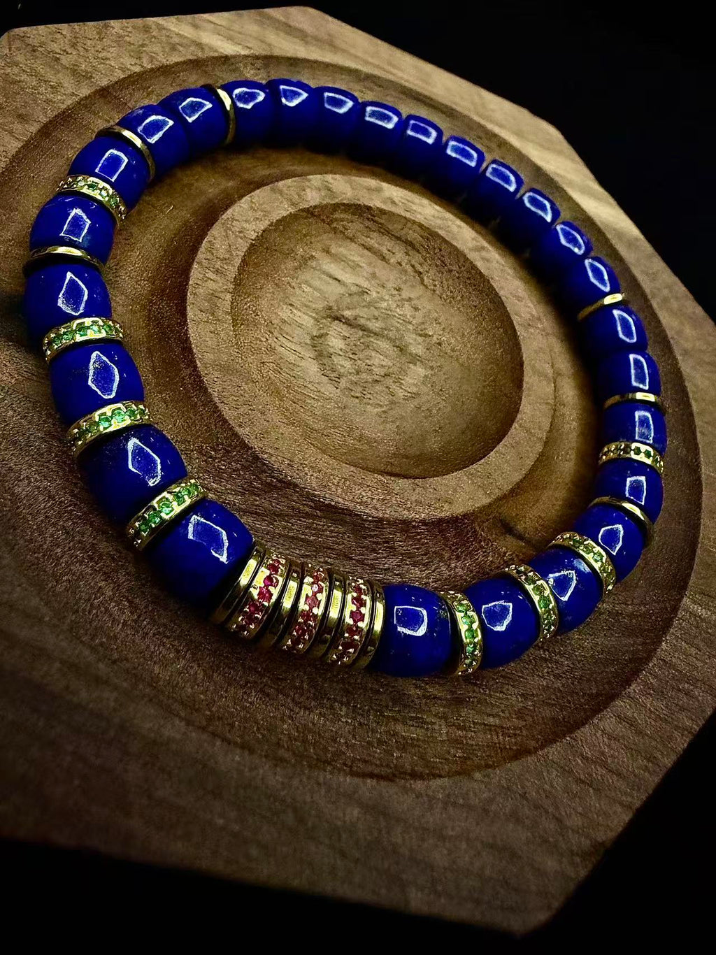 天然青金石直切手串