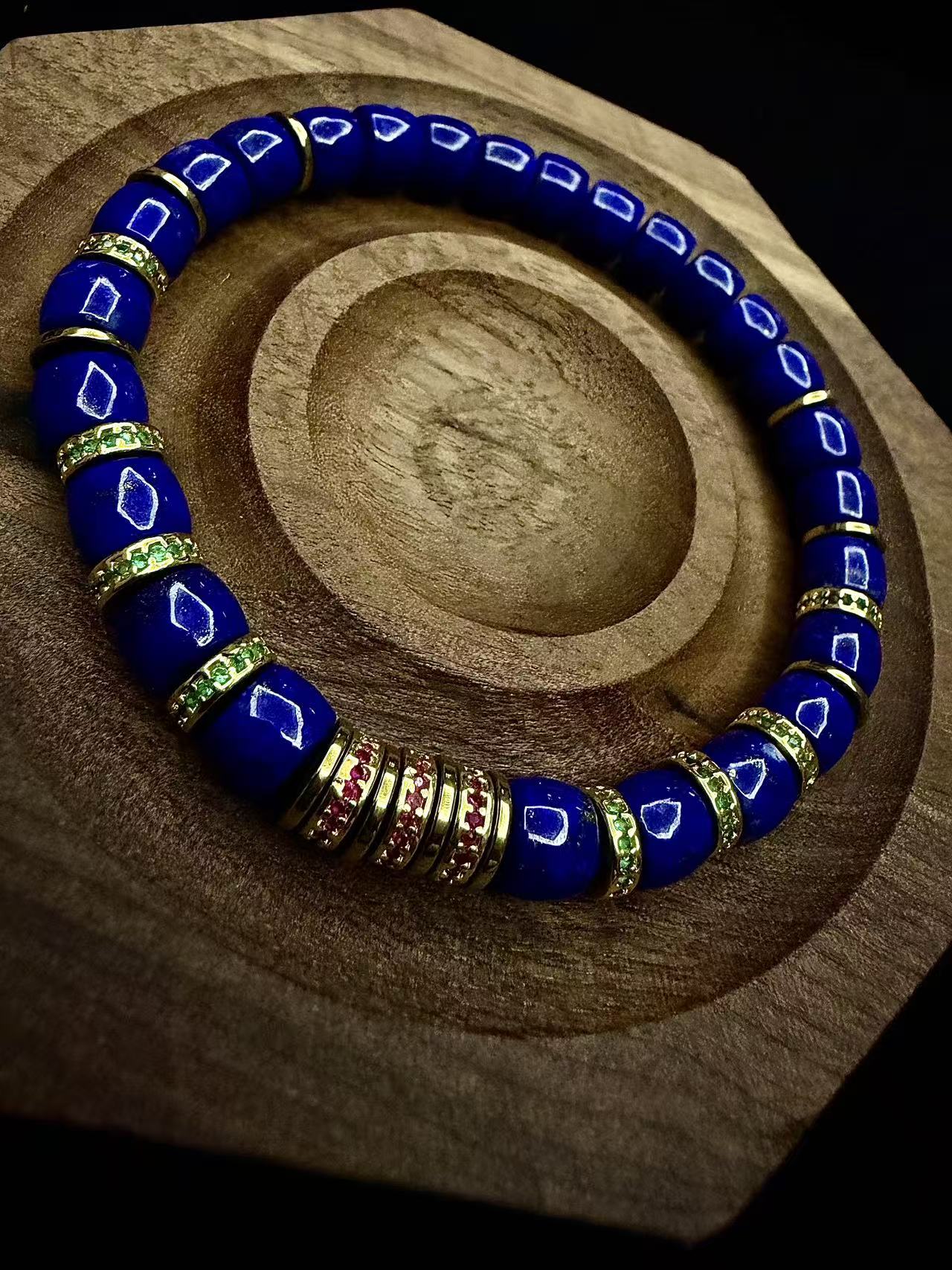 天然青金石直切手串