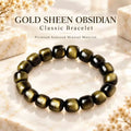 Gold Sheen Obsidian Old-Style Bead Bracelet