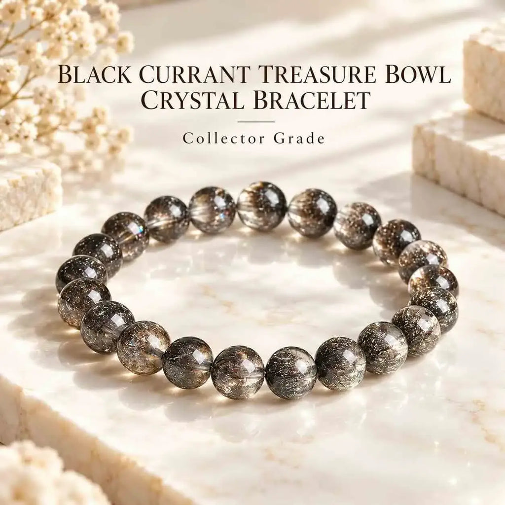 Black Currant Crystal Bead Bracelet