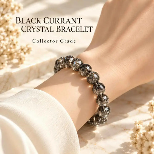 Black Currant Crystal Bead Bracelet