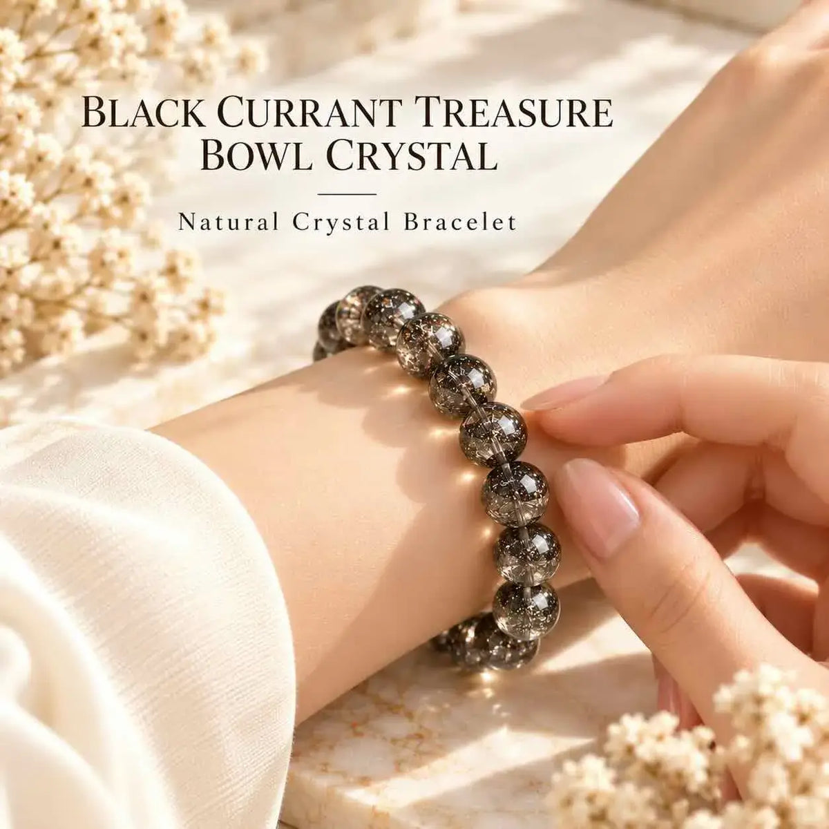 Black Currant Crystal Bead Bracelet