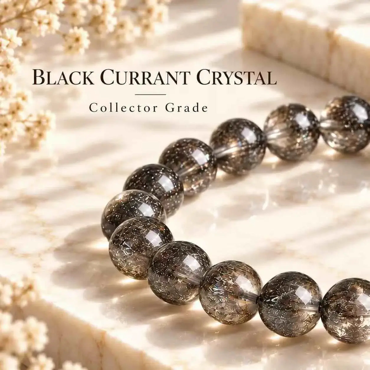 Black Currant Crystal Bead Bracelet