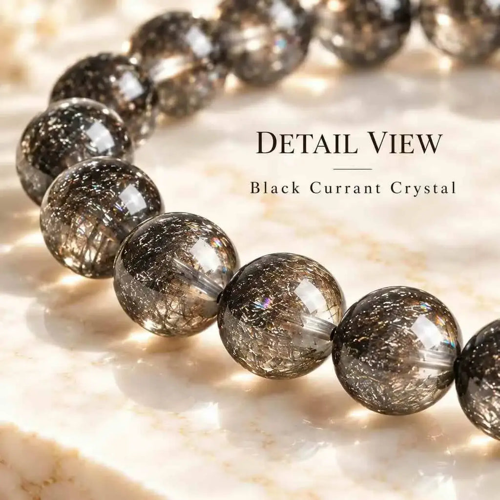 Black Currant Crystal Bead Bracelet