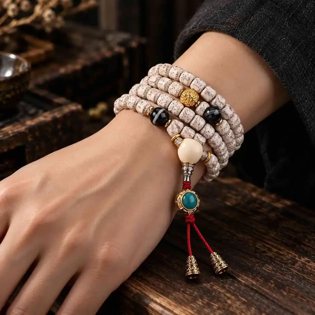 108-Bead Formless Star and Moon Bodhi Handheld Mala