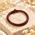 Handmade Solid Zijinshu Flat-Cut Seed Bracelet