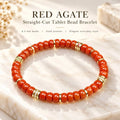 Handmade Straight-Cut Natural Red Agate Bracelet