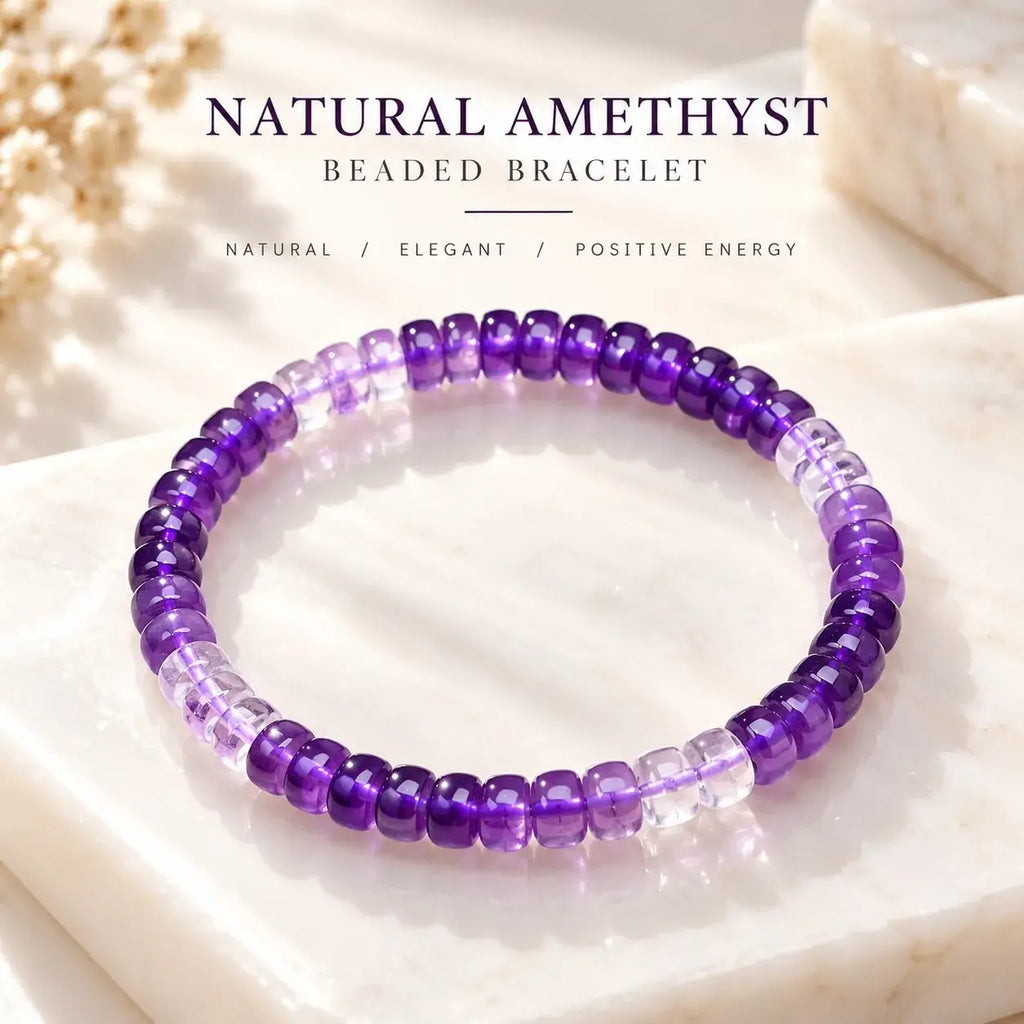 Handmade Flat-Cut Natural Amethyst Bracelet