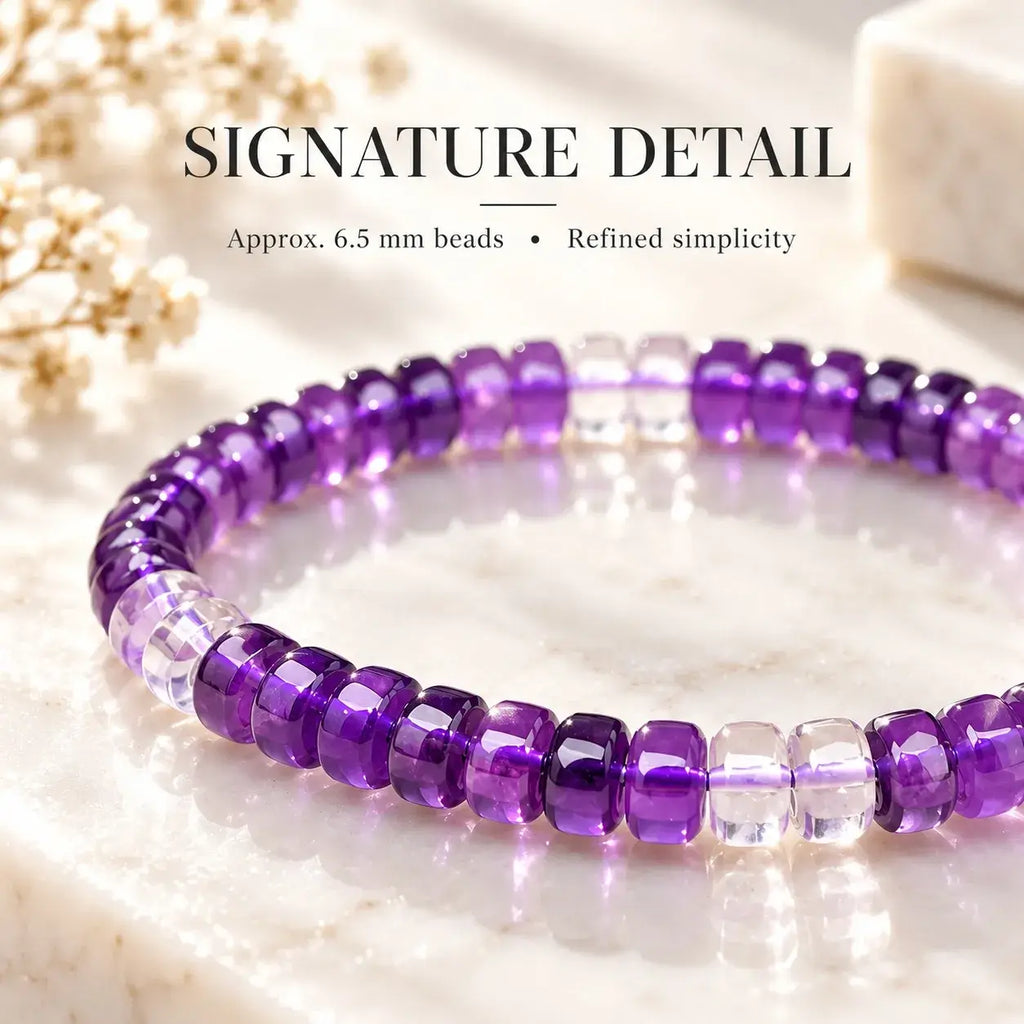 Handmade Flat-Cut Natural Amethyst Bracelet