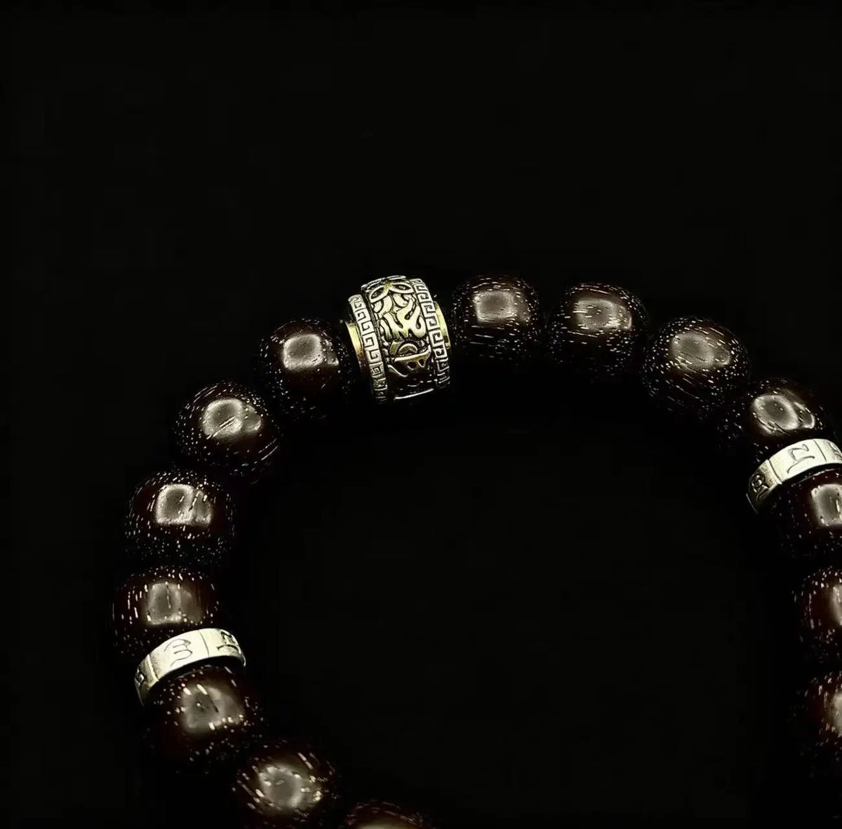 Natural Rosewood & Golden Tiger Eye Bracelet