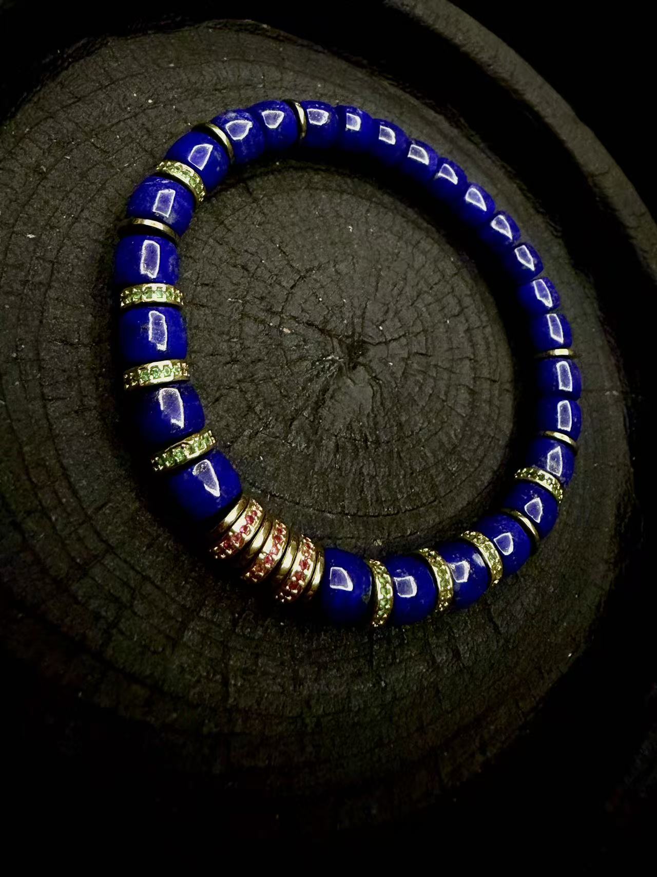 天然青金石直切手串