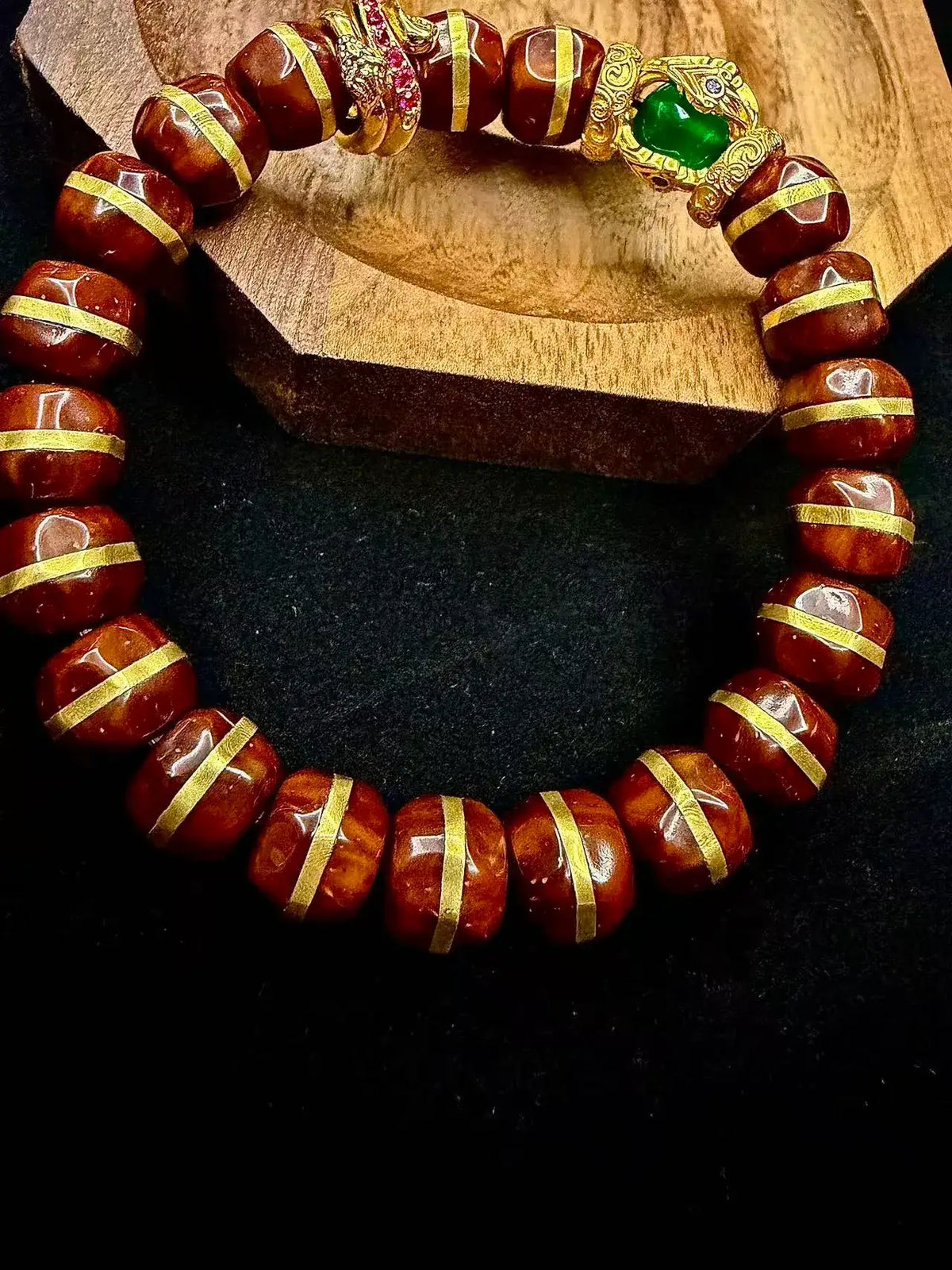 Purple Gold Rat Chinese Zodiac Sky Crack Bracelet with Dragon Ring