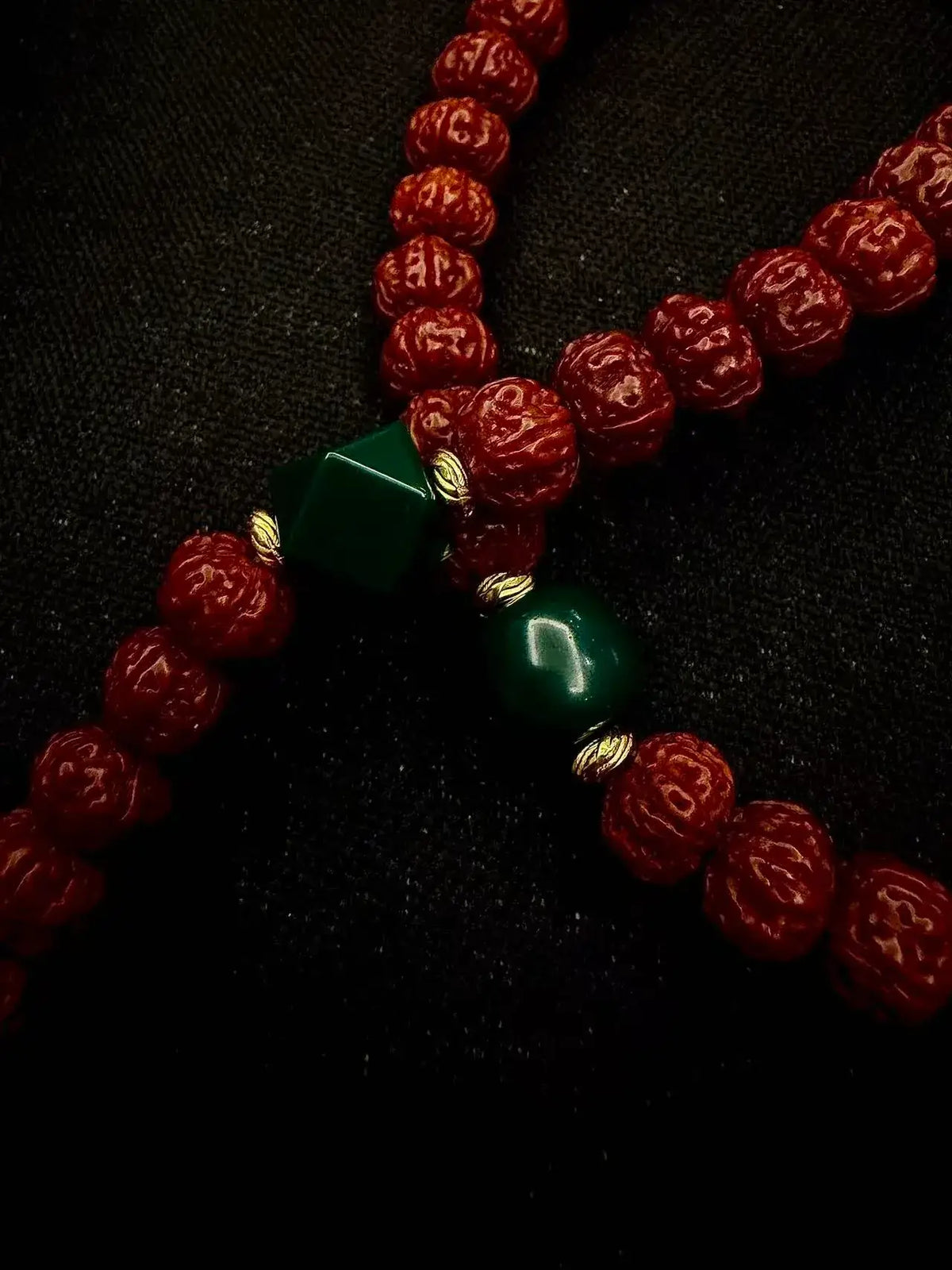 108 Natural Vajra Bodhi Seed Mala - Handheld Prayer Beads