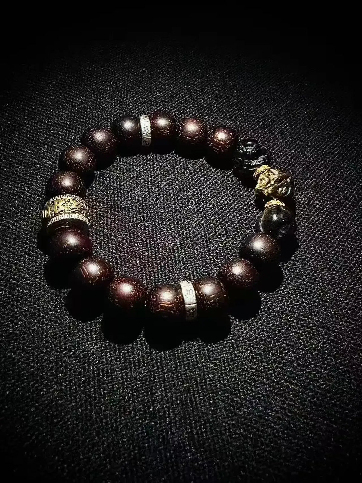 Natural Rosewood & Golden Tiger Eye Bracelet