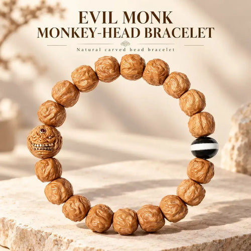 Evil Monk Houtou Walnut & Dzi Agate Bracelet - main view