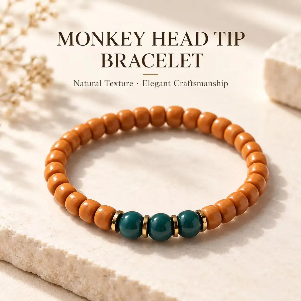 Houtou Walnut Tip Bead Bracelet - main view