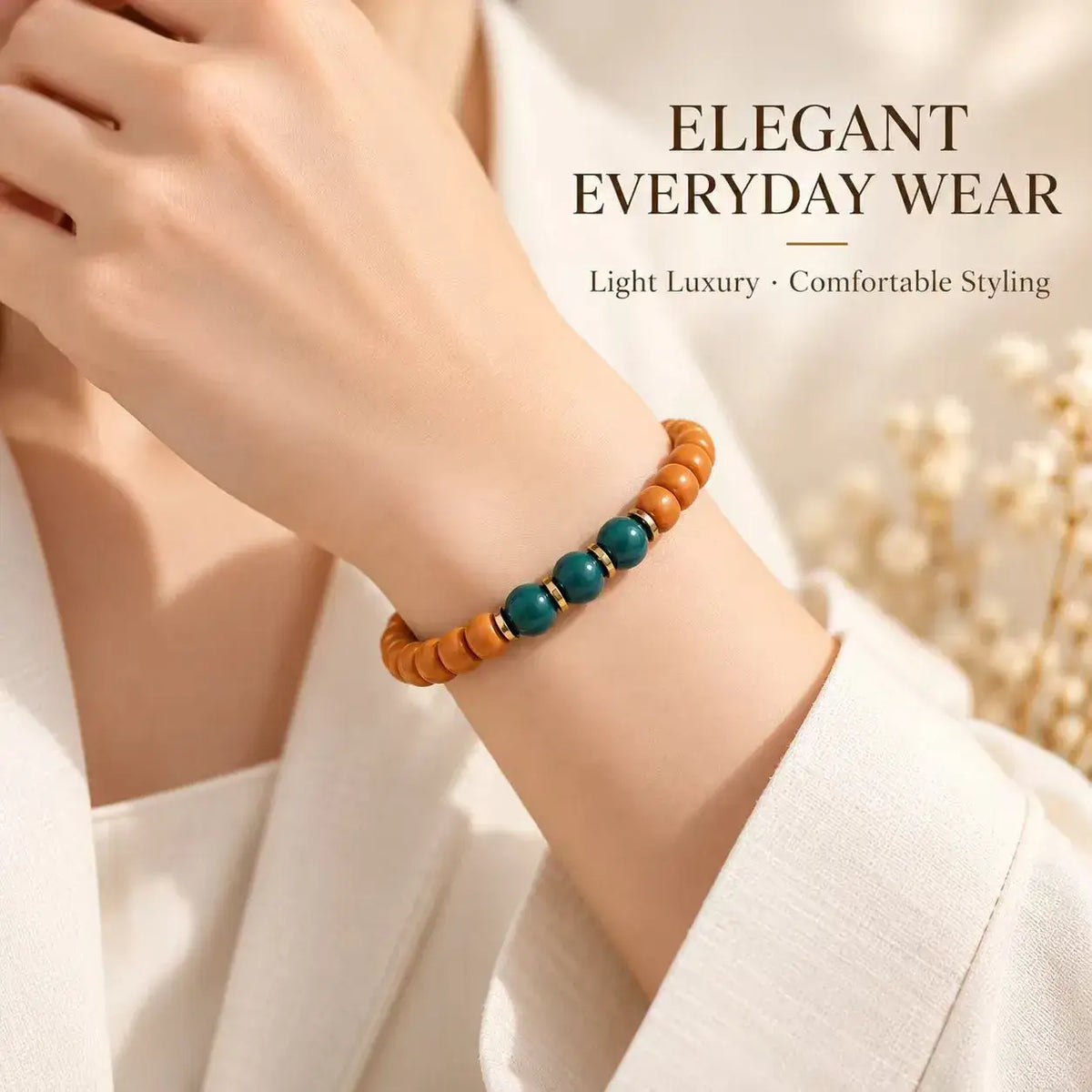 Houtou Walnut Tip Bead Bracelet - bead arrangement
