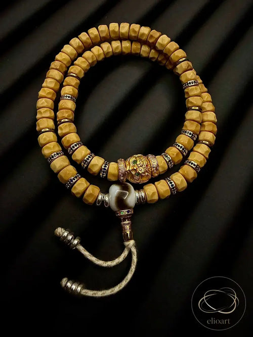 Natural Bodhi Seed Dragon Ridge Carved Handheld Meditation Beads