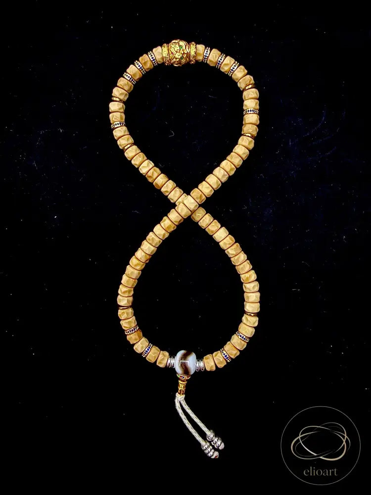 Natural Bodhi Seed Dragon Ridge Carved Handheld Meditation Beads