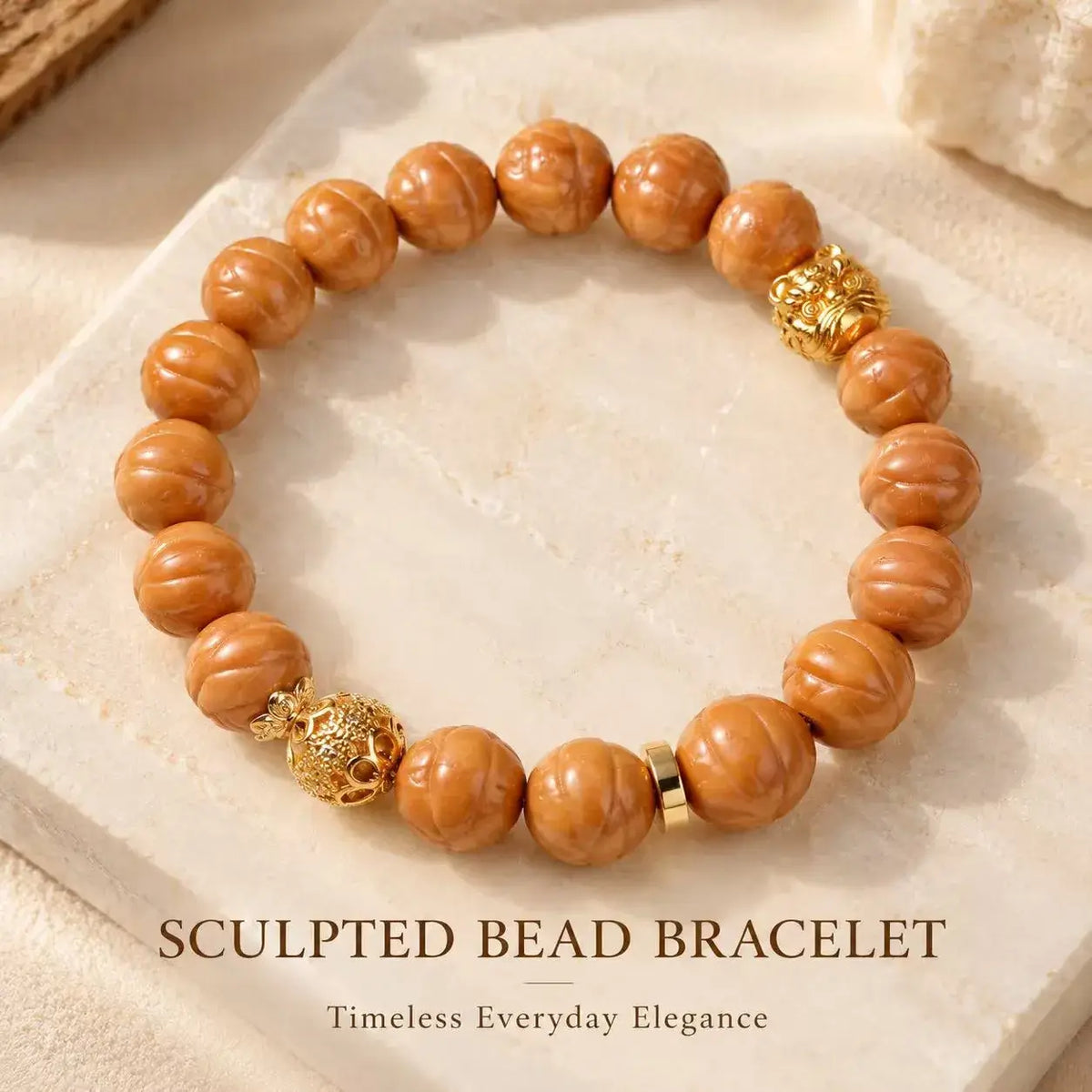 Phoenix Eye Houtou Walnut Bead Bracelet - main view