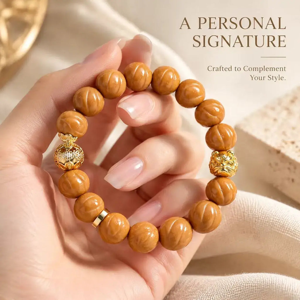 Phoenix Eye Houtou Walnut Bead Bracelet - bead arrangement