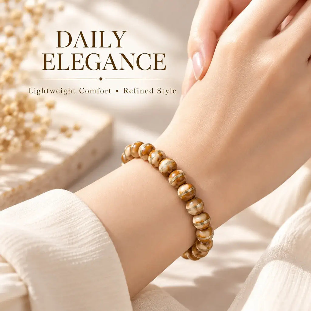Piebald Zijinshu copper-line bracelet worn on the wrist