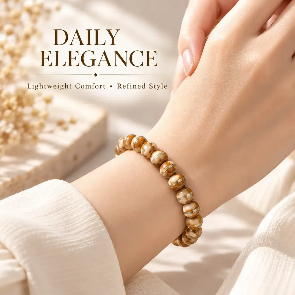 Piebald Zijinshu copper-line bracelet worn on the wrist