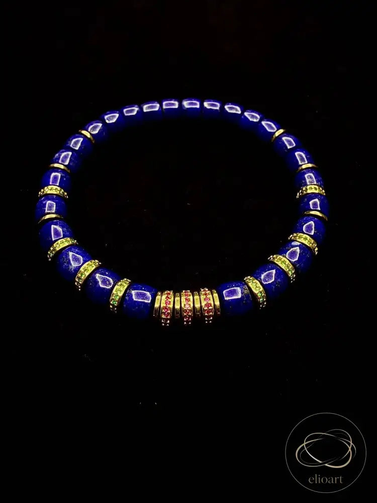 Natural Lapis Lazuli Flat-Cut Bracelet
