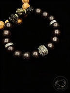 Natural Rosewood and Golden Tiger Eye Bracelet