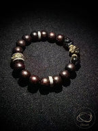 Natural Rosewood and Golden Tiger Eye Bracelet