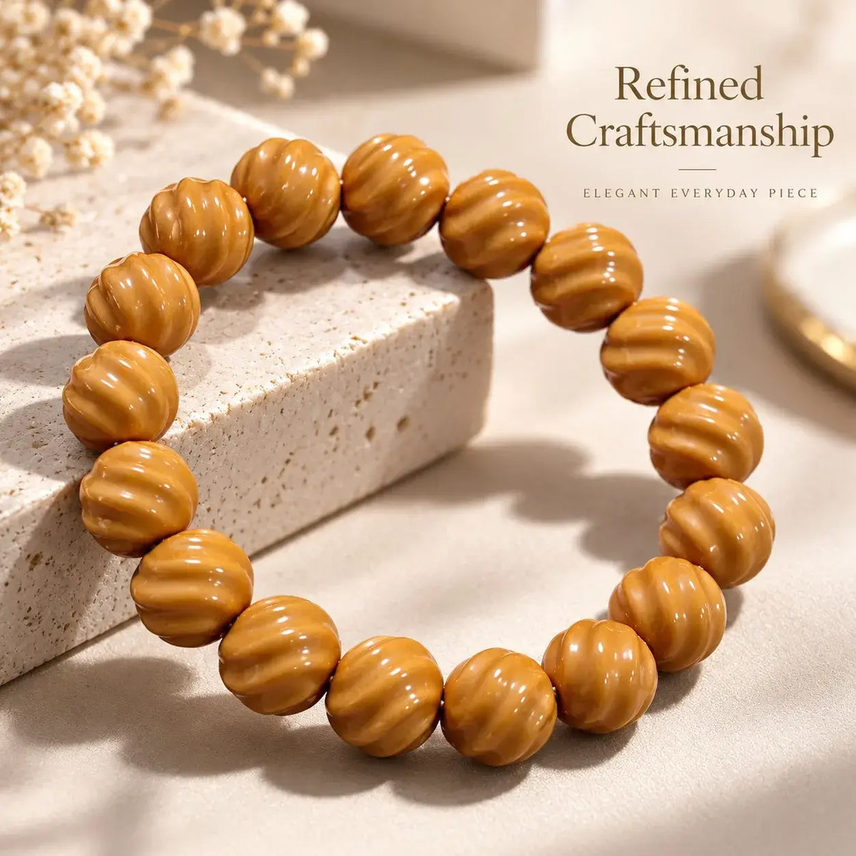 Whirlwind Houtou Walnut Bead Bracelet - bead arrangement