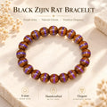 Natural Zijinshu seed bracelet with warm brown beads and purple decorative bands